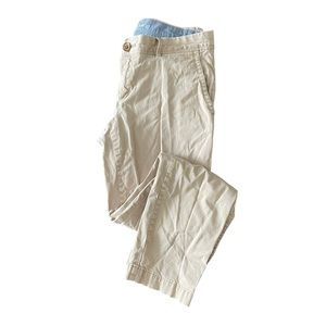 Banana Republic Khaki Beige City Chino Cropped Pants Bottoms Ankle Straight Fit